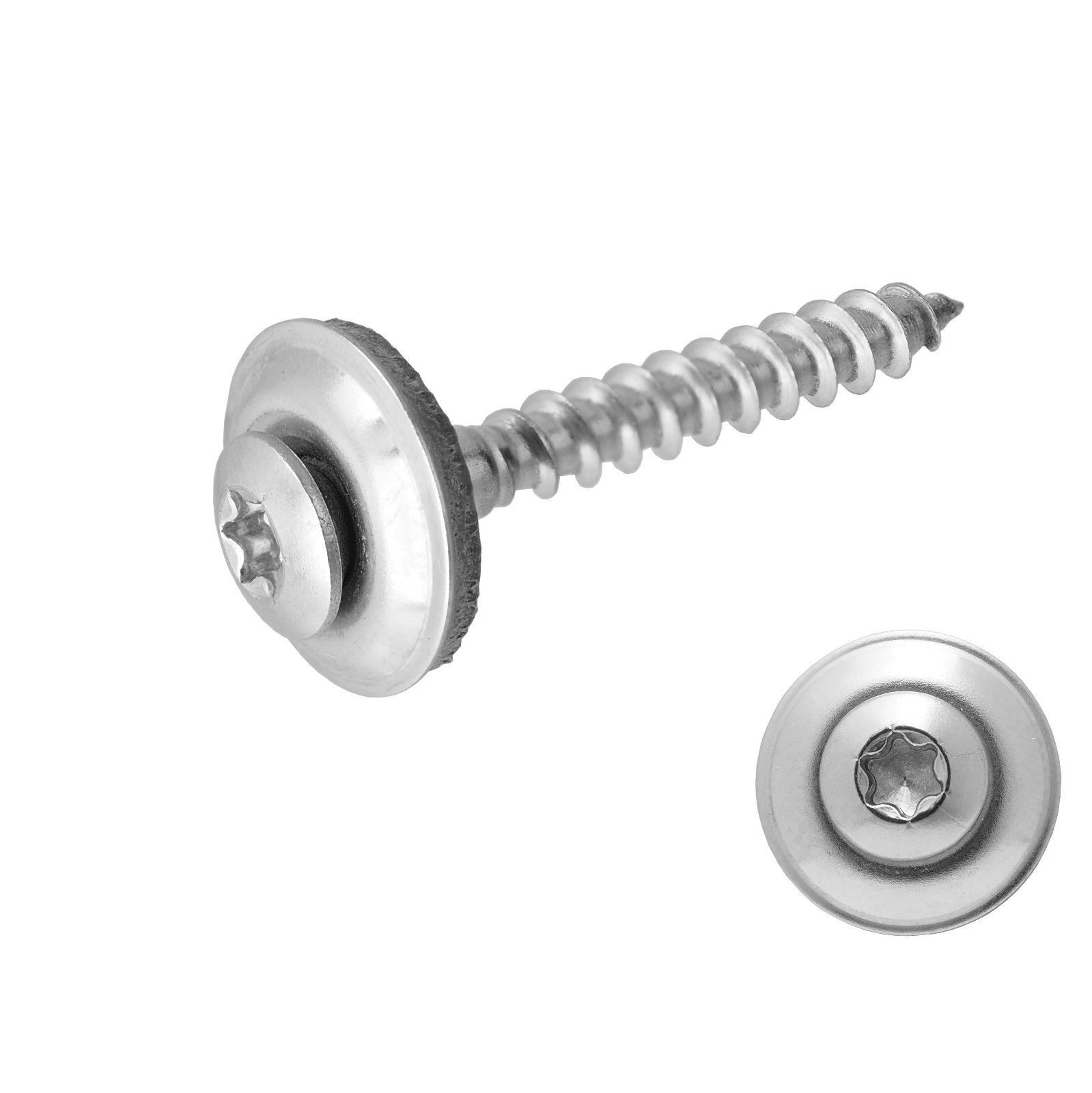 1000 St/ück 4,5 x 40 mm Spenglerschrauben V2A A2 Edelstahl 15mm EPDM Antrieb TX20